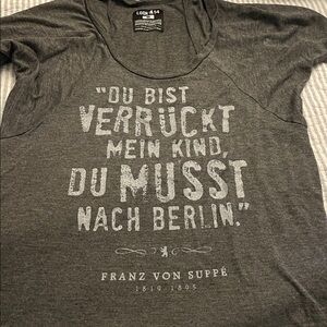 Vintage Gray Graphic Tee with Berlin Quote